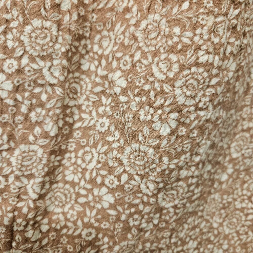 Pact Organic Coastal Gauze Tiered Maxi Dress Block Print Driftwood Brown Medium - Picture 11 of 16